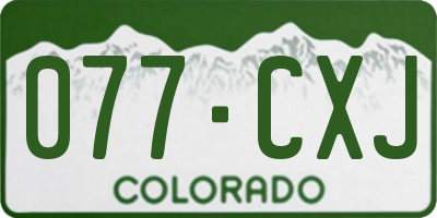 CO license plate 077CXJ