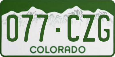 CO license plate 077CZG