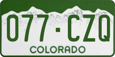 CO license plate 077CZQ