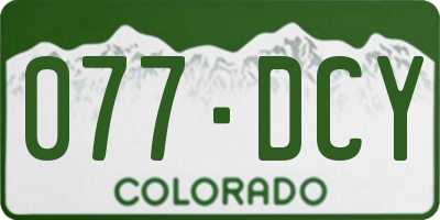 CO license plate 077DCY