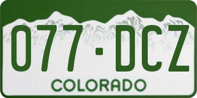 CO license plate 077DCZ