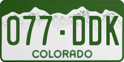 CO license plate 077DDK