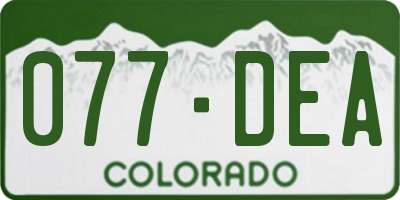 CO license plate 077DEA