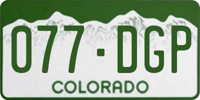CO license plate 077DGP