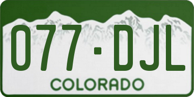 CO license plate 077DJL
