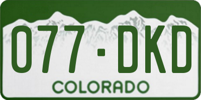 CO license plate 077DKD