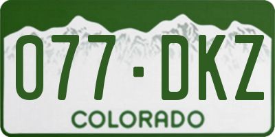 CO license plate 077DKZ