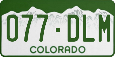 CO license plate 077DLM