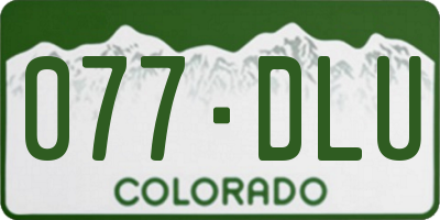 CO license plate 077DLU