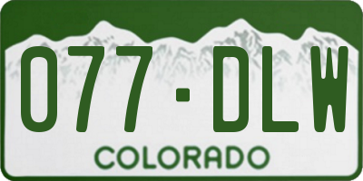 CO license plate 077DLW