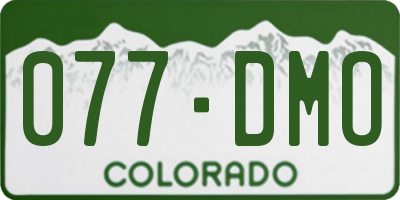 CO license plate 077DMO