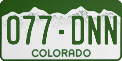 CO license plate 077DNN
