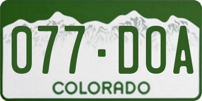 CO license plate 077DOA