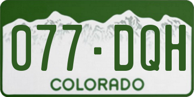 CO license plate 077DQH