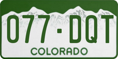 CO license plate 077DQT