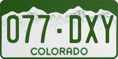 CO license plate 077DXY