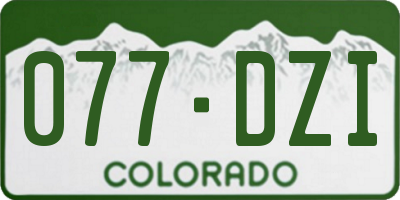 CO license plate 077DZI