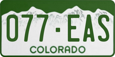 CO license plate 077EAS