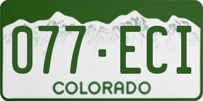 CO license plate 077ECI