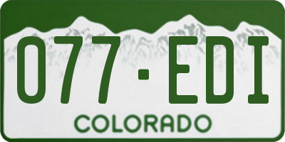 CO license plate 077EDI
