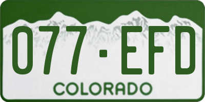 CO license plate 077EFD