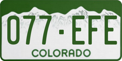 CO license plate 077EFE