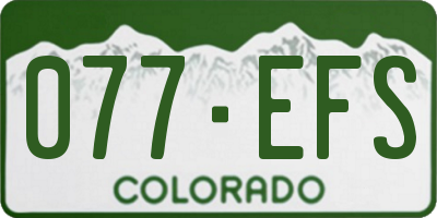 CO license plate 077EFS