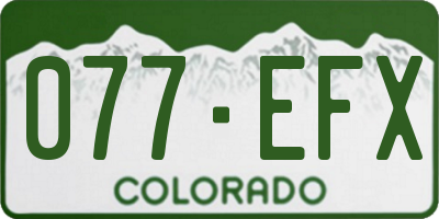 CO license plate 077EFX