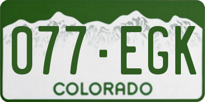 CO license plate 077EGK