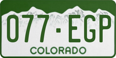 CO license plate 077EGP