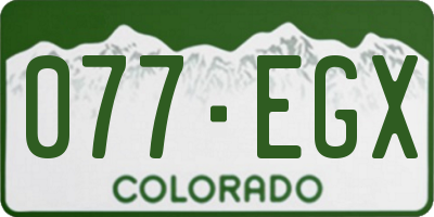 CO license plate 077EGX