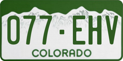 CO license plate 077EHV