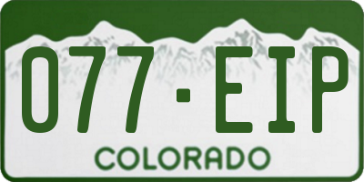 CO license plate 077EIP
