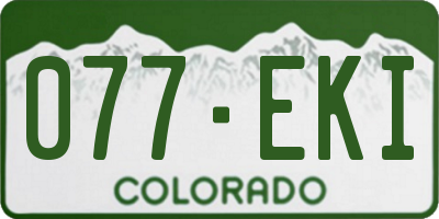 CO license plate 077EKI