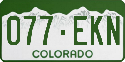 CO license plate 077EKN