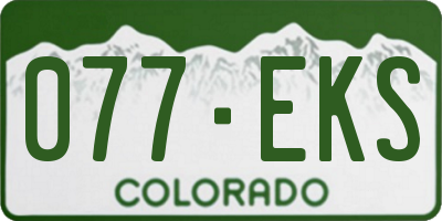 CO license plate 077EKS