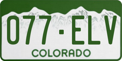 CO license plate 077ELV
