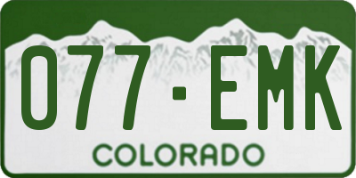 CO license plate 077EMK