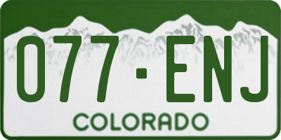 CO license plate 077ENJ