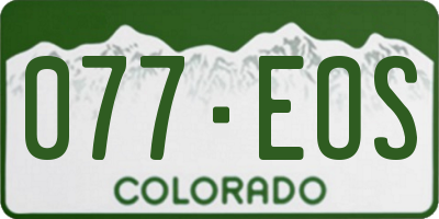 CO license plate 077EOS
