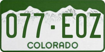 CO license plate 077EOZ