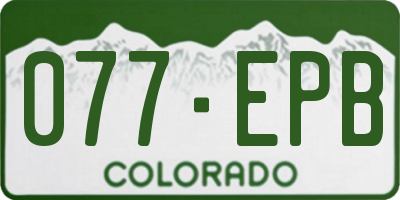 CO license plate 077EPB