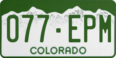 CO license plate 077EPM
