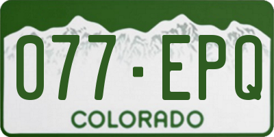 CO license plate 077EPQ