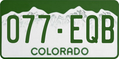 CO license plate 077EQB