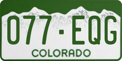 CO license plate 077EQG