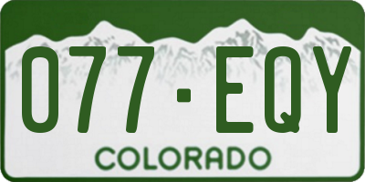 CO license plate 077EQY