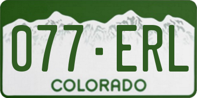 CO license plate 077ERL