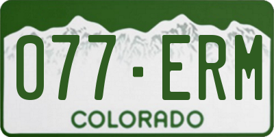 CO license plate 077ERM
