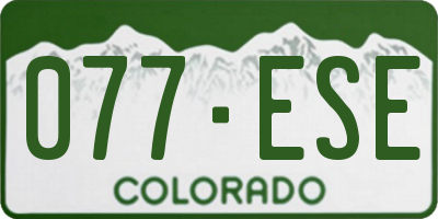 CO license plate 077ESE